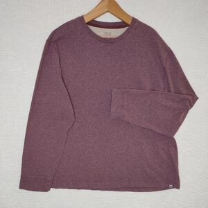 OCEAN + COAST LONG SLEEVE COTTON TSHIRT, LIGHT BURGUNDY XXL